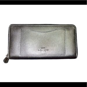 Coach Metallic Gunmetal Wallet